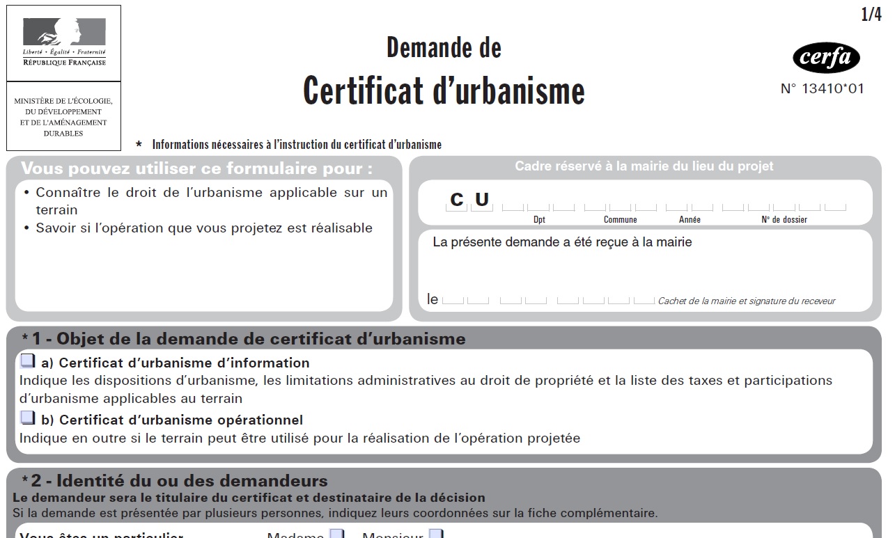 Demande de Certificat d’urbanisme